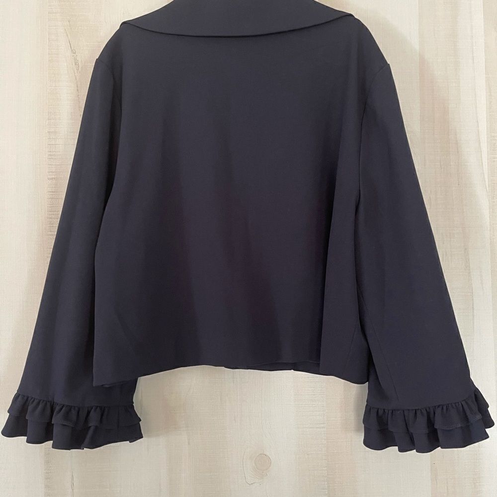 NWT Julie Brown NYC navy blazer jacket with ruffle at wrist, size XL - Picture 14 of 14